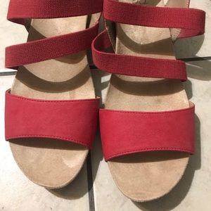 Red lifestride wedge sandals